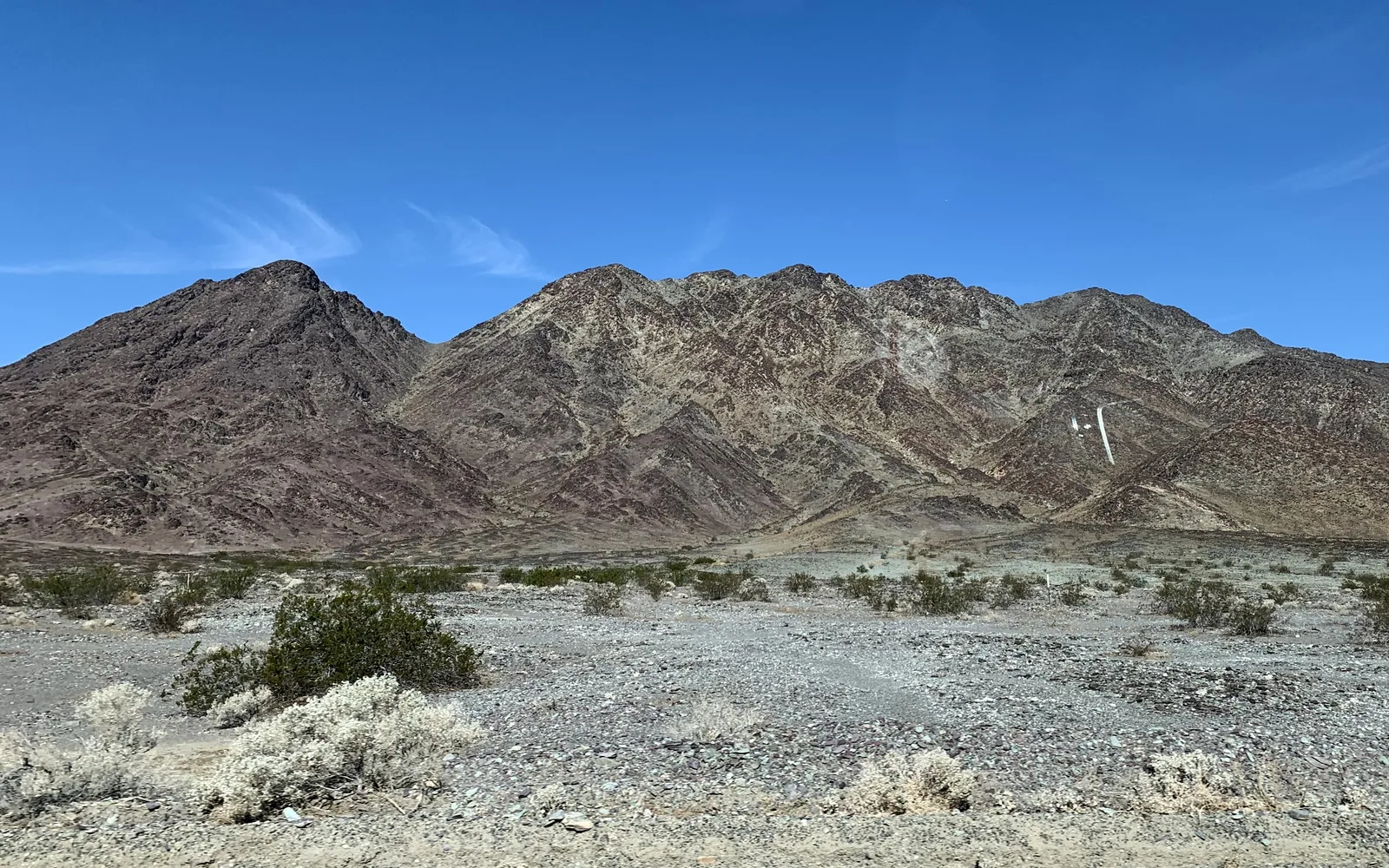 Desert mountain landscape along California State Route 177, showing mountain ranges and desert terrain